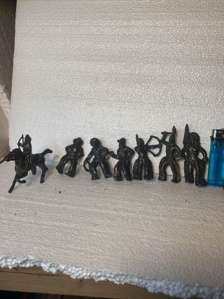 8 Vintage Lead / Metal Cowboys Indians And One Horse