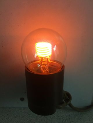 Vintage Ge J5a Ne - 30 Neon Glow Lamp Bulb 1 Watt Medium Screw Clear S11