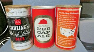 Assorted Carling Flat Top & Pull Tab Steel Beer Cans - [read Description] -