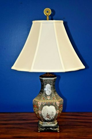 26 " Chinese Porcelain Hex Vase Table Lamp - Asian Oriental Cloisonne Style