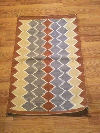 Vintage Navajo Wool Hand Woven Saddle Blanket,  Rug Native American 45” X 29”