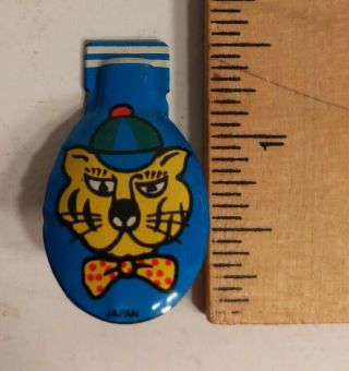 Vintage Metal Clicker Toy Blue Tiger Made In Japan 1 1/2 Inch Noise Toy
