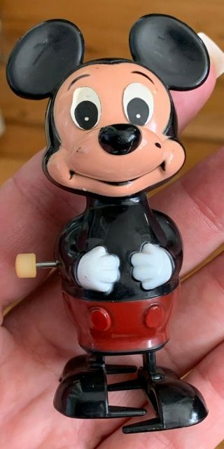 Tomy 1977 Plastic Mickey Mouse Wind - Up Toy Walt Disney