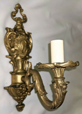 Vintage Solid Brass Wall Sconce Light One Arm