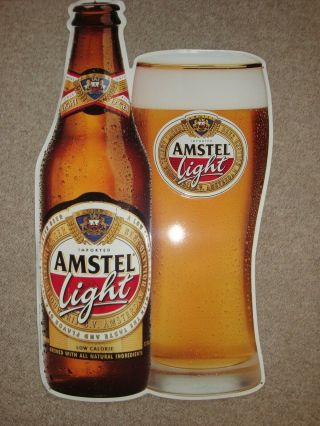 Amstel Light Beer Metal Sign 23 1/2 " X 13 1/2 " Guc Dated 1999