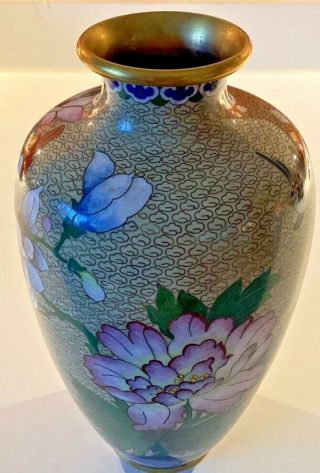 Vintage Cloisonné Vase - 10 Inches