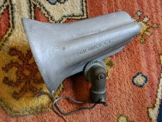 Antique - Vtg Revere 4a - 278 Cast Metal Lamp Light Fixture Bullhorn Industrial Rare