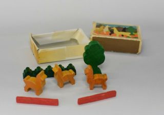 Vintage Juri West German Wooden Matchbox Toys Herd of Llamas Complete 2