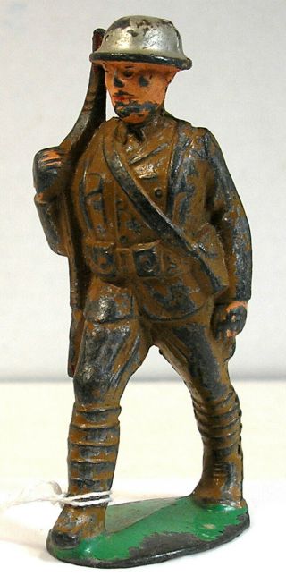 Vintage Dimestore Figures - Manoil M99 Soldier With Gun And Pack - Guc