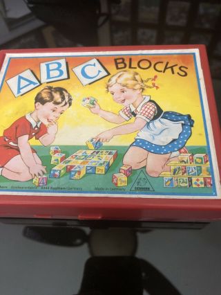 Vintage Toy Abc Blocks Egglham Germany Eichhorn 8344 Nursery Puzzles