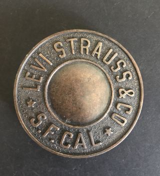 Vintage Levi Strauss & Co.  S.  F.  Cal Brass Belt Buckle
