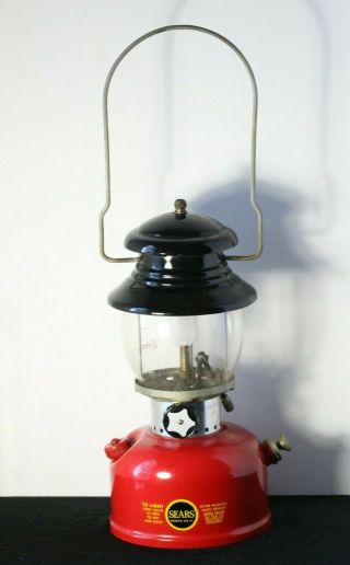 Vintage Sears Coleman 476.  74550 Single Gas Camping Lantern No 7115 Pyrex Globe