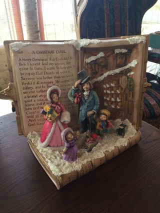 Vtg Charles Dickens A Christmas Carol Book Ceramic Bookend Figurine Bob Cratchit