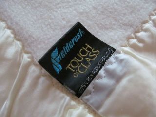 Vtg Fieldcrest Touch of Class FULL/QUEEN Thermal Acrylic Blanket USA Ivory Satin 3