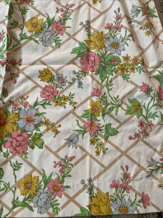 Vintage 4 1970s Pinch Pleat Curtains Draperies Perma Press Yellow Flowers Minty 3
