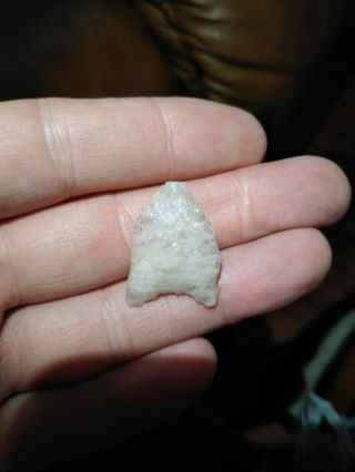 Authentic North Carolina Crystal Quartz Paleo Clovis Indian Arrowhead Artifact