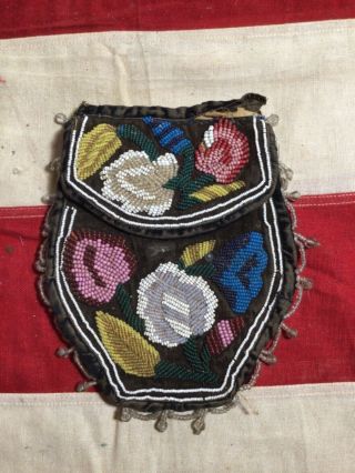 Vintage Native American Purse Bag Pouch with beadwork 2