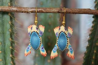 Frog Alebrije Earrings Detailed By Ana Xuana Handmade Oaxaca Mexican Folk Art