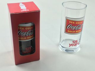 Coca Cola Boxed Retro 125 Year Anniversary Collectors Pub Bar Glass