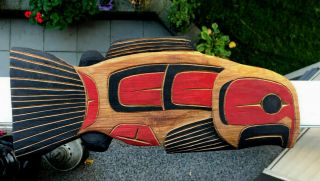 Northwest Coast Native Art Squamish Nation Salmon Sculpture 2019