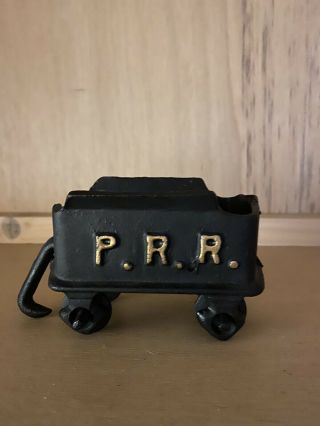 Vintage Cast Iron P.  R.  R.  Train Car Pennsylvania Railroad Car 4” W/hook