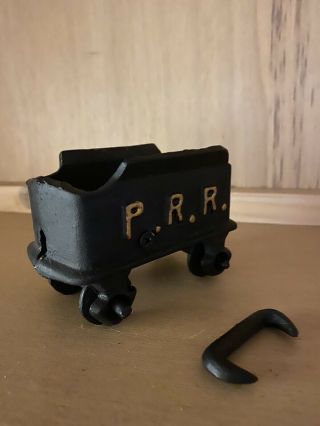 Vintage Cast Iron P.  R.  R.  Train Car Pennsylvania Railroad Car 4” W/Hook 2