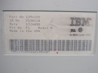Vintage IBM Model M 122 Key P/N 1394100 Date 1990 Clicky Mechanical Keyboard 3