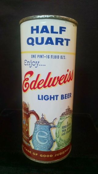 Edelweiss Light Beer One Pint Half Quart Late 1950 