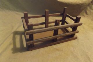 Primitive Vintage Dollhouse Horse Stable Well Made Mortised 5x9x4.  5