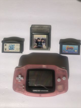 Nintendo Game Boy Advance Agb - 001 Pink 3 Games Vintage Retro