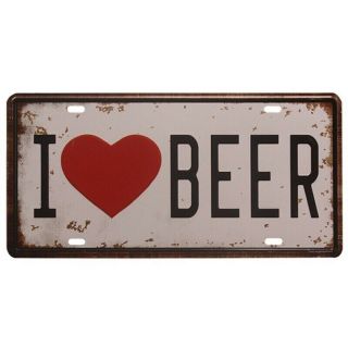 I Love Beer Sign Metal Plate Vintage Tin Sign For Bar Pub Home Hotel Painting