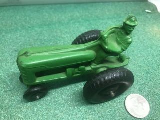 Green Hard Plastic Rubber Toy Tractor 40s Brand?