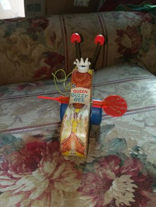 Vintage,  Fisher Price,  Queen Busy Bee Wood Pull Toy 444 3