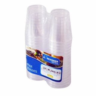 Clear Plastic Disposable Shot Glasses Cups Hard For Party Jelly 0.  7 Oz 20ml