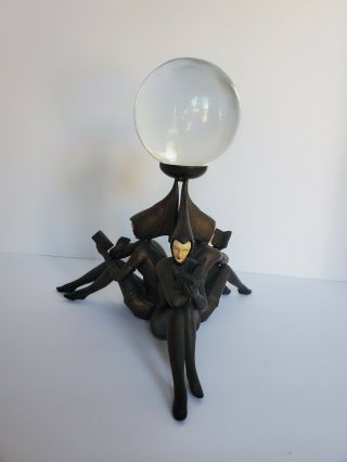 Art Deco Jb Hirsch Gerdago Harlequin Pixie Baccarat Crystal Ball
