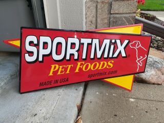 Sportmix Pet Food Advertising Sign Vintage Scoto Sign Co Embossed Gas