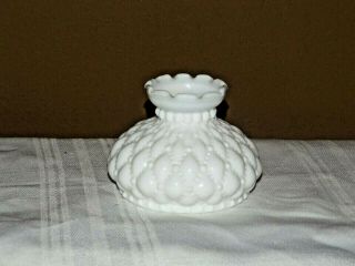 Quilted Diamond White Milk Glass Miniature Shade 3 1/2 " Fitter