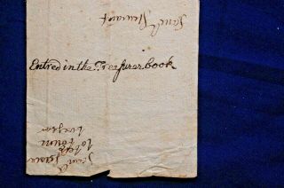 1736 Pay Order From Wells,  ME Selectmen in the Sum of 3 Pounds 3