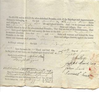 Orig 1808 Dunbarton Nh Deed Signed By Two Rev War Patriots Page,  Leach,  Wiggin