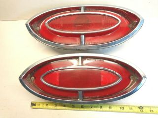 Vintage 1962 Oldsmobile Tail Lamp Pair 88 98 Starfire " Cat Eye " Driver Cond