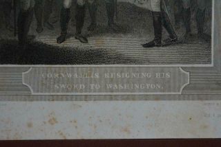 Rare Antique 1830 ' s Revolutionary War Art Washington Takes Cornwallis Sword 3