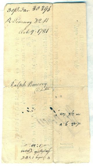 State of Connecticut Revolutionary War Pay Table Military Soldier Document 2