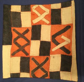 Vintage Authentic African Kuba Cloth 17” Square Pillow 3 2