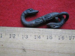 Detecting Finds Rev War Solid Double Headed Brass Snake Buckle/serpent Buckle