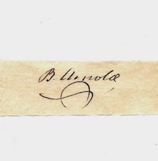 Benedict Arnold Autograph Reprint On Period 1770s Paper
