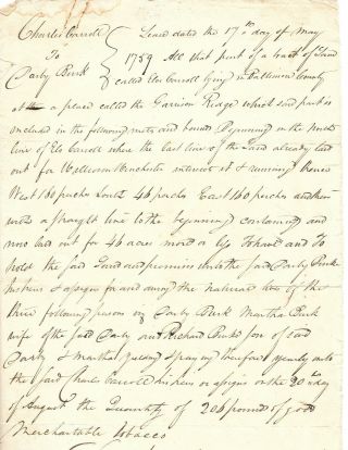 1759 Lease Revolutionary War Charles Carroll Signer Declaration Of Independence