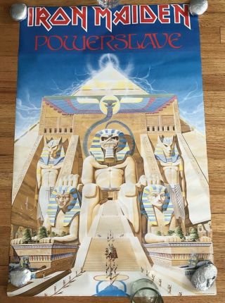 Vintage Iron Maiden Powerslave 1984 Poster 22 " X 34 " 3