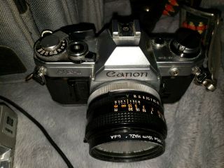 Vintage Canon AE - 1 Camera with flash 3