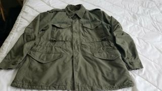 Vintage Us Army M - 1951 Field Jacket Korean War Era Name Patch Size Large