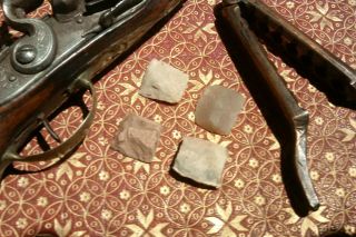 4 Authentic Recovered Rev War Pistol Flints From Near Valley Forge Pennsylvania